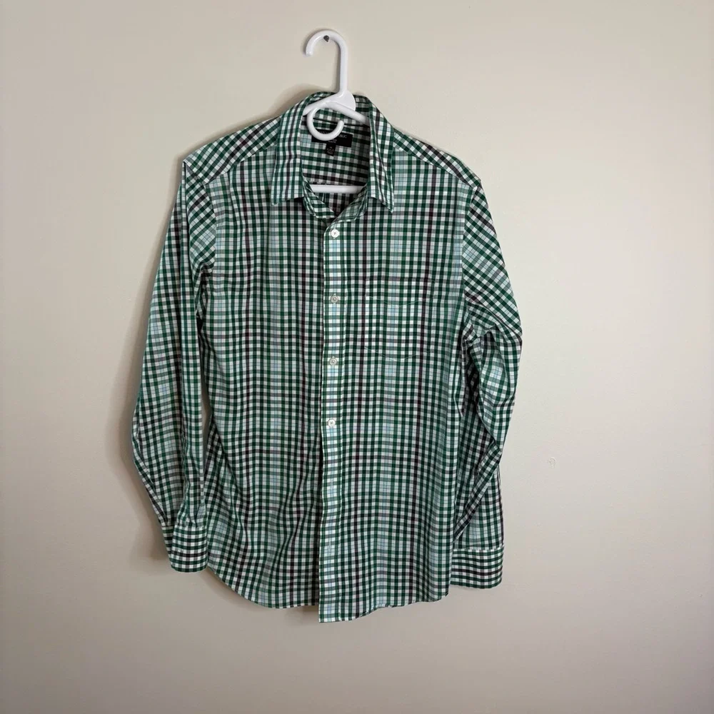 Banana Republic Mens Medium Green long sleeve Dress Shirt Button fall Work